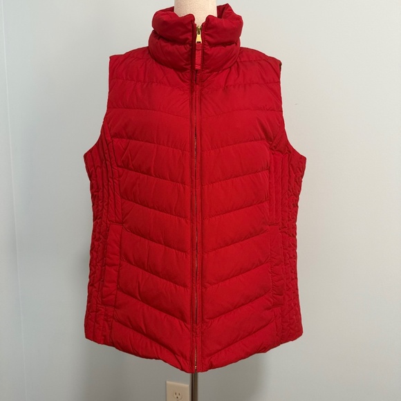 Talbots Plus quilted down Red puffer vest Size 1X - Picture 1 of 9